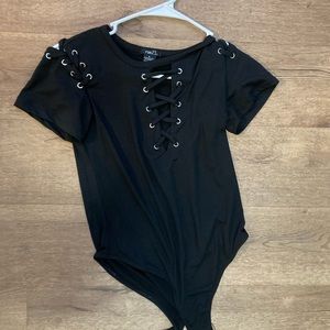 Rue 21 Black Corset Bodysuit